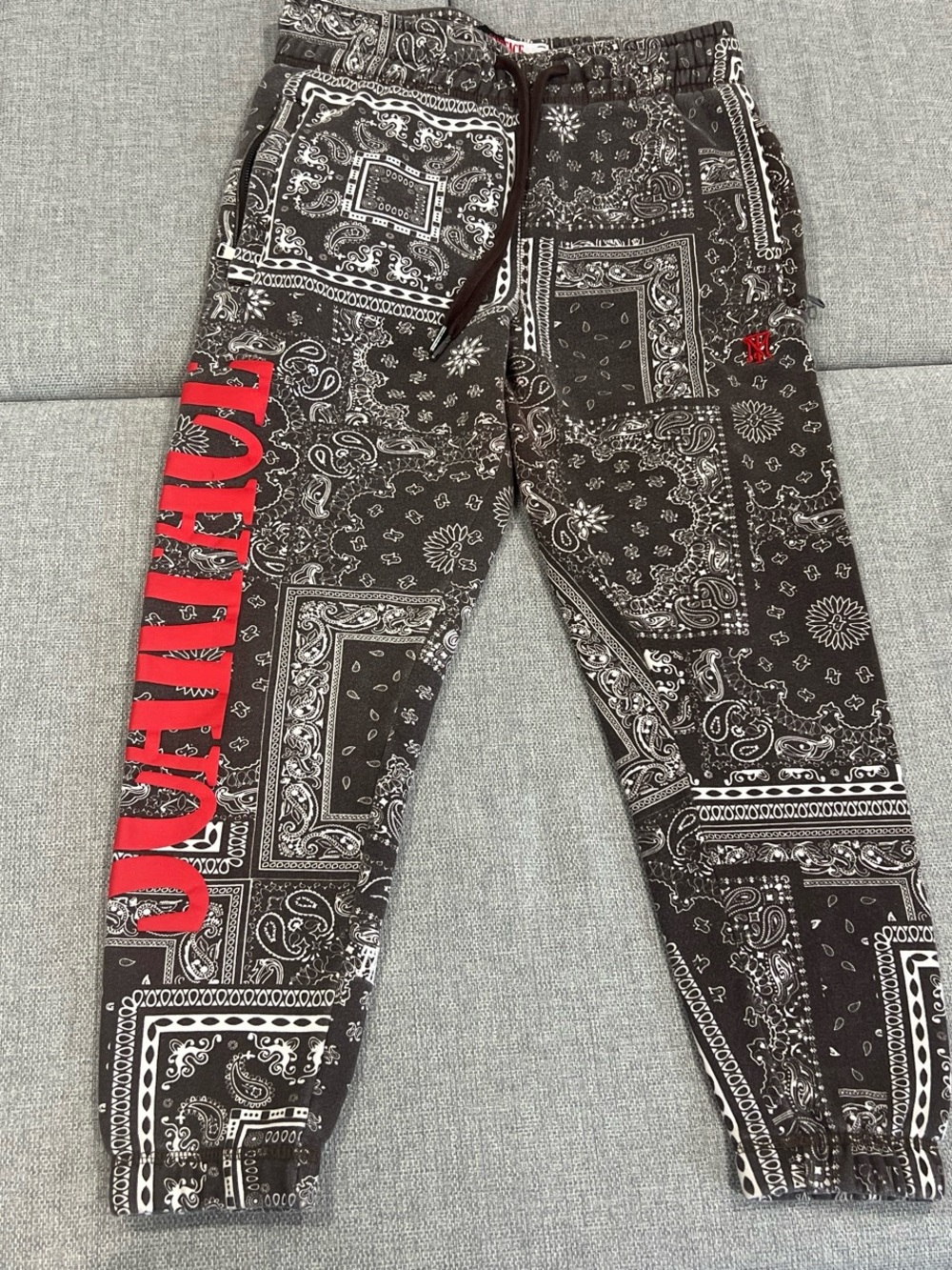 PALACE Brown Bandana Hoodie with Red Scarface Script